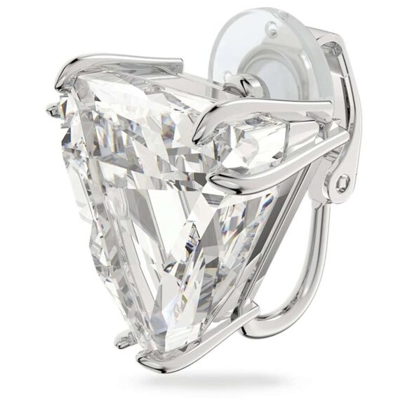 Swarovski Mesmera Clip Earring Single Triangle Cut White Rhodium Plated NIB - Picture 1 of 2